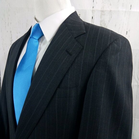 Austin Reed Regent Street Dillard's 40R Dark Gray Striped 2pc Suit 32x31 Pleated - Picture 7 of 15